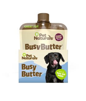 Pet Naturals Busy Butter pouch in a display box