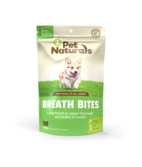 Front of the Pet Naturals Breath Bites bag