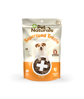 Front of the Pet Naturals Superfood Treats Chicken Liver Flavor bag
