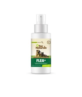 Front of the Pet Naturals Flea + Spray bottle