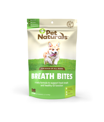 Front of the Pet Naturals Breath Bites bag